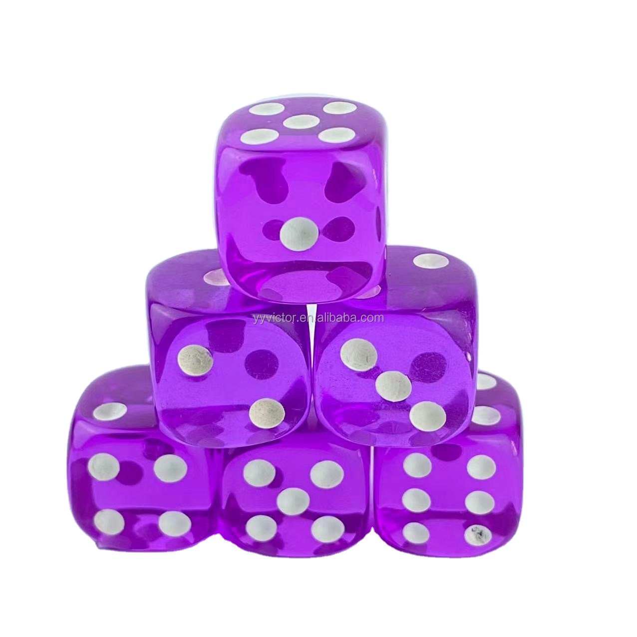 semi 16mm clear transparent round corner crystal Regular pixel points plastic dice plastic cube