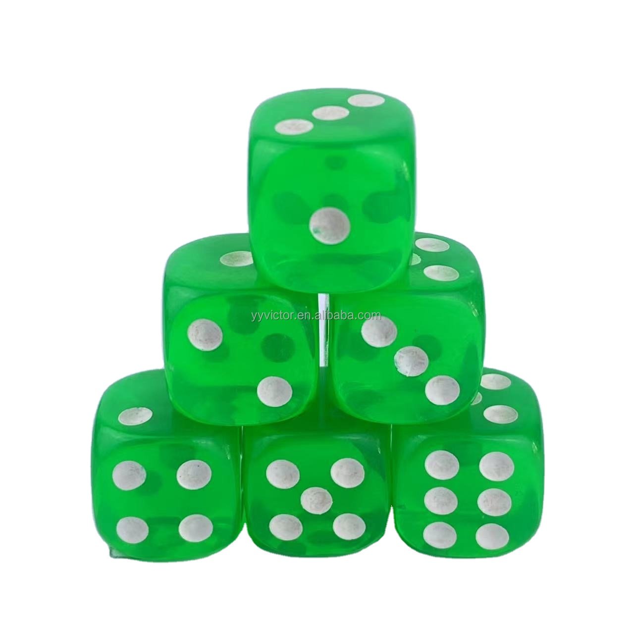 semi 16mm clear transparent round corner crystal Regular pixel points plastic dice plastic cube