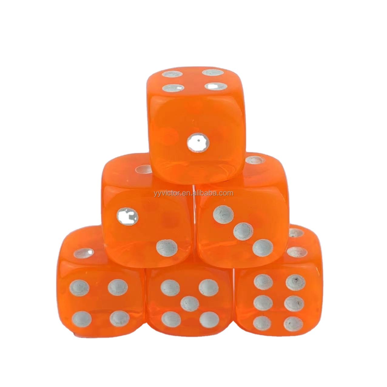 semi 16mm clear transparent round corner crystal Regular pixel points plastic dice plastic cube