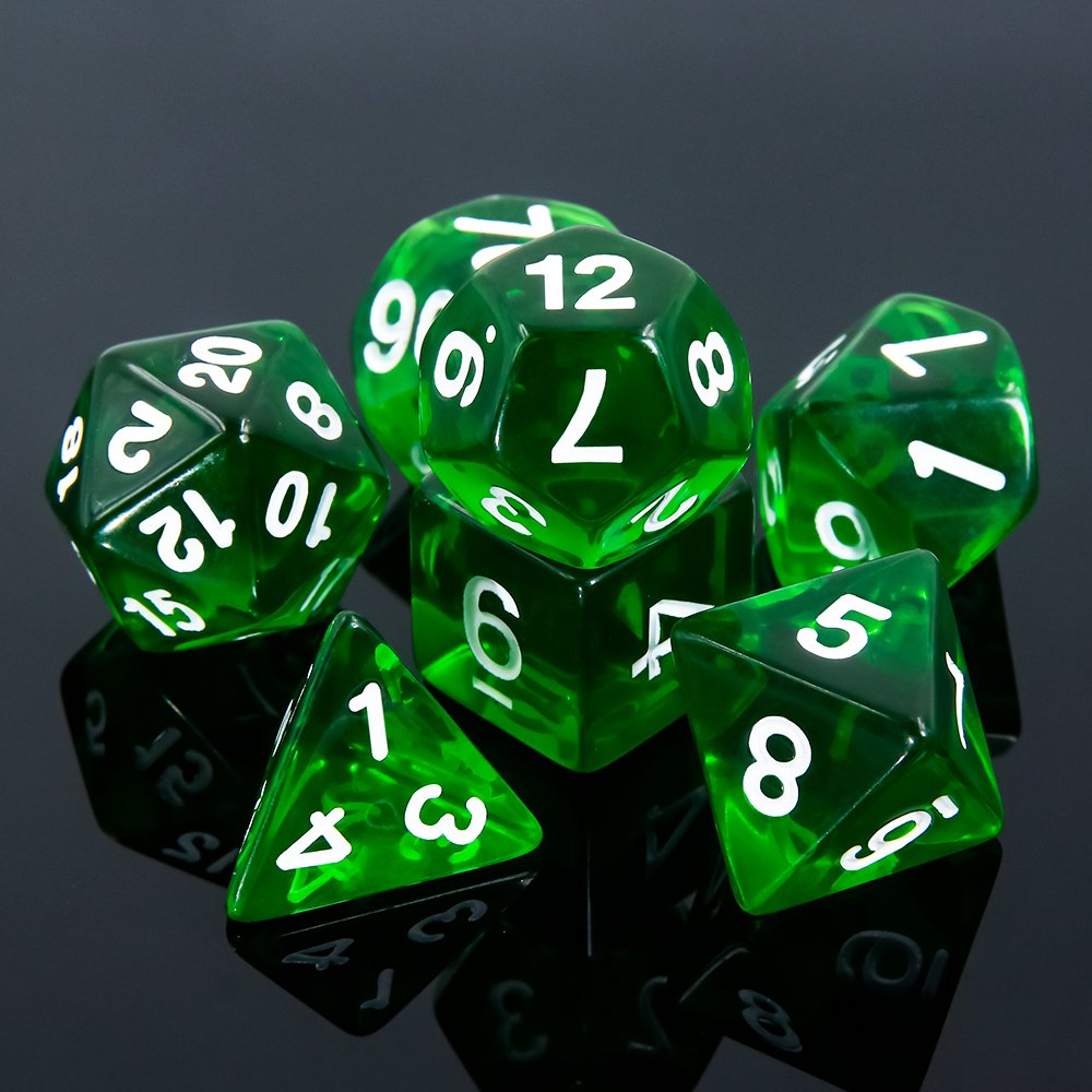 Wholesale 16mm Square DND Glow in the Dark Acrylic Polyhedral Dice Set Standard Size for Gaming