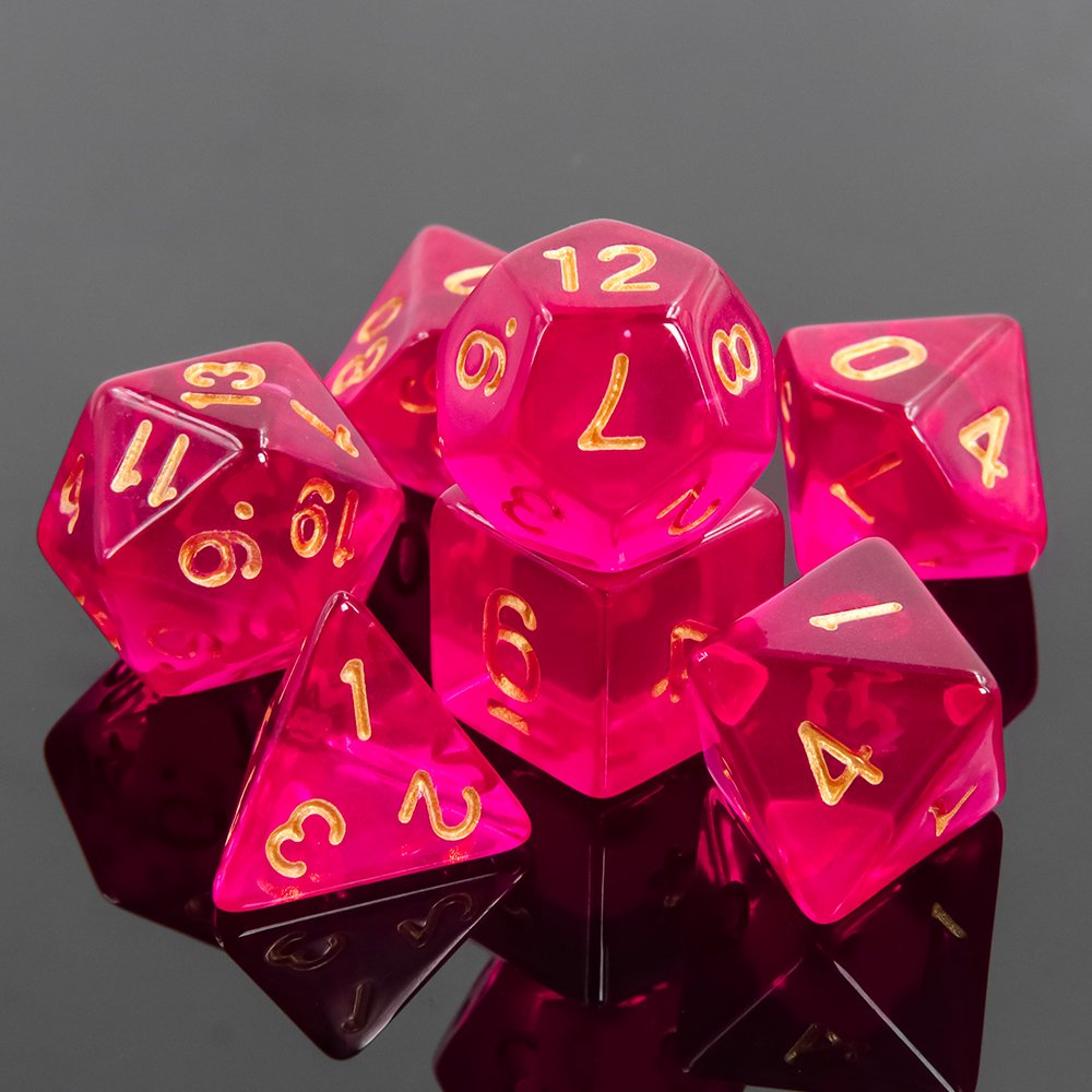 Wholesale 16mm Square DND Glow in the Dark Acrylic Polyhedral Dice Set Standard Size for Gaming