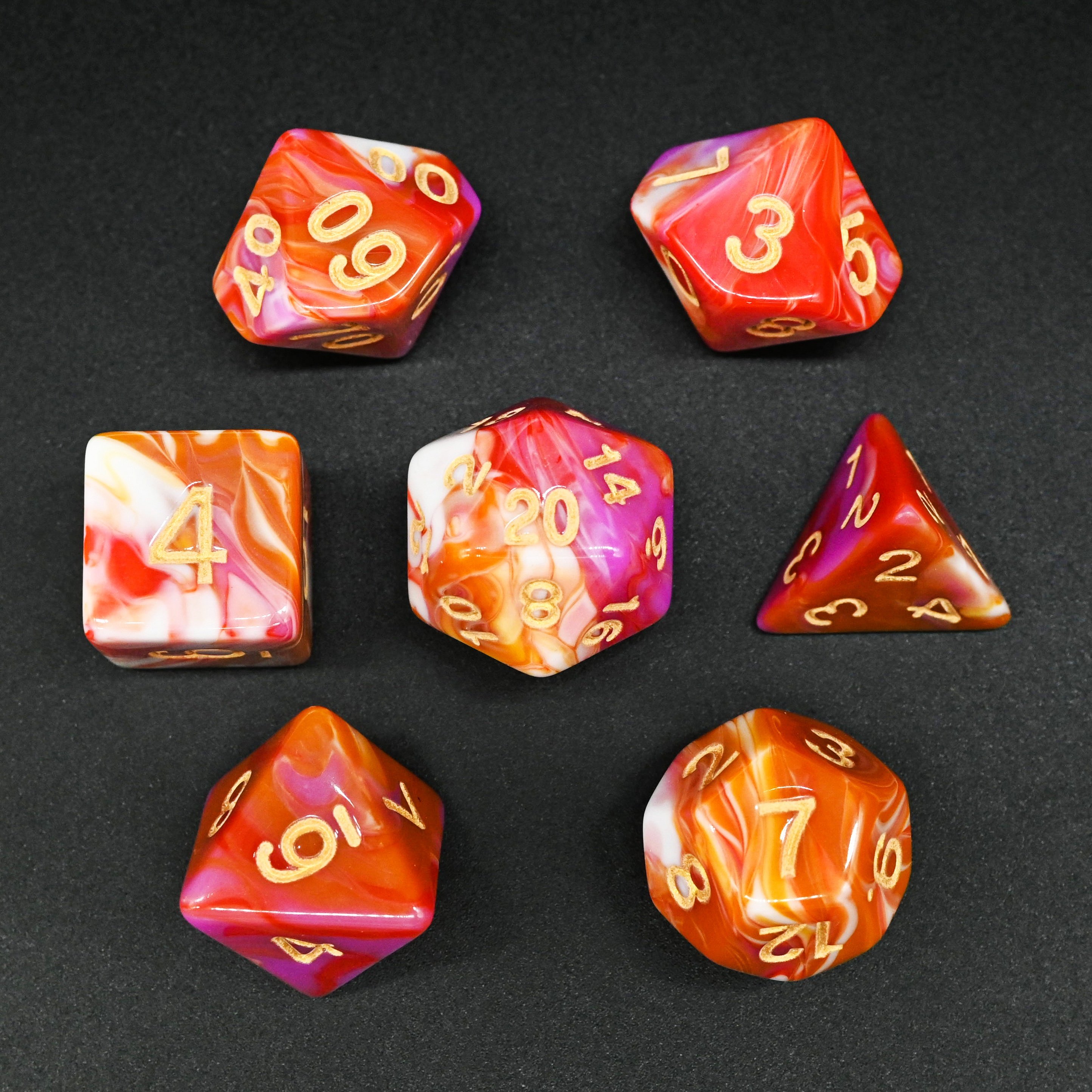 Attractive Mixed Color DND Acrylic Dice Low Moq Cheap Price RPG Dice Set for Dungeons and Dragons