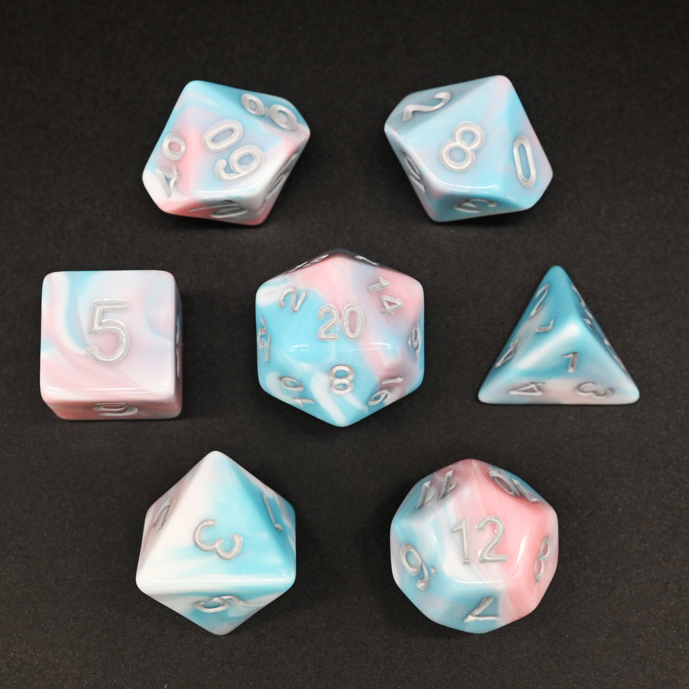 Attractive Mixed Color DND Acrylic Dice Low Moq Cheap Price RPG Dice Set for Dungeons and Dragons