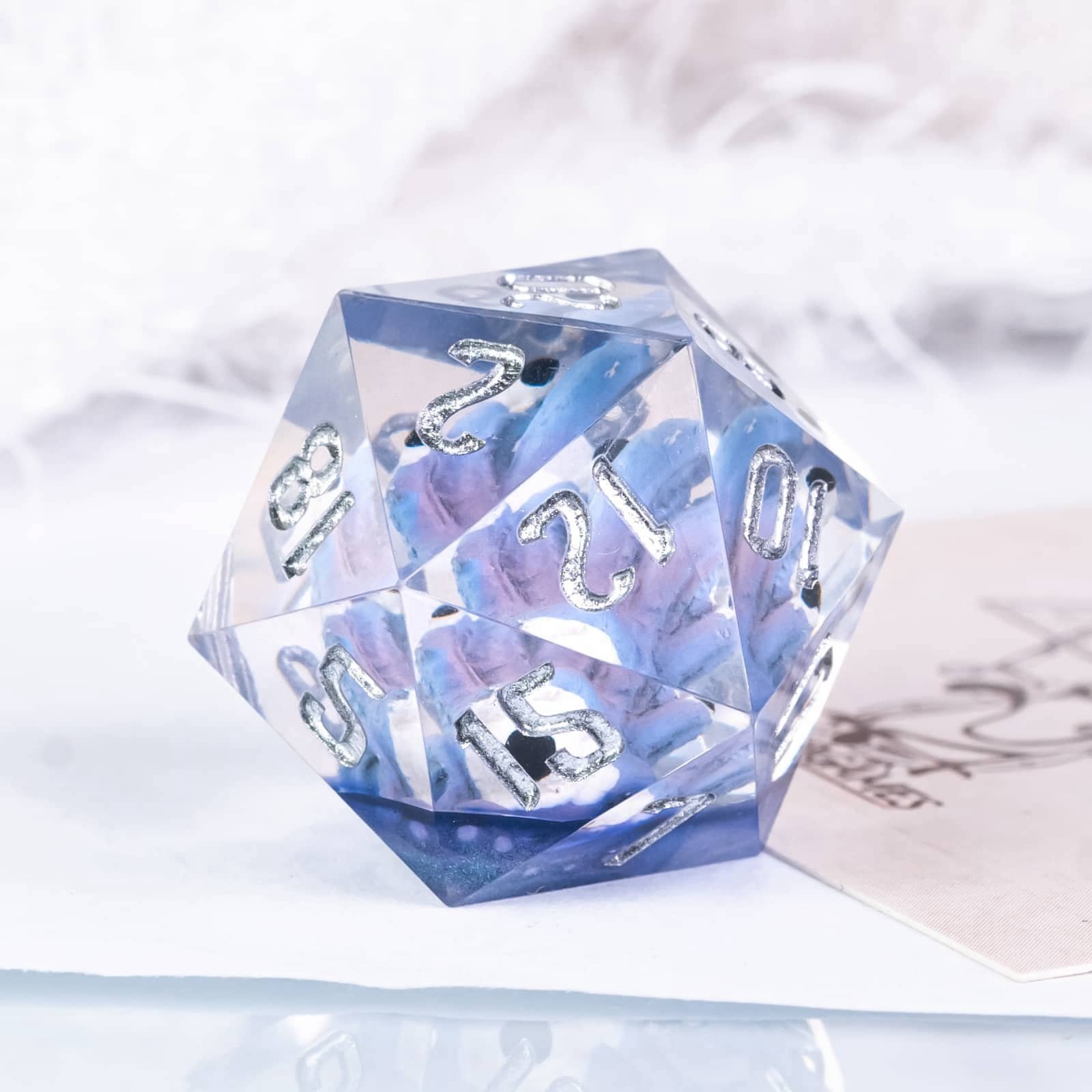 Udixi Polyhedral custom logo rpg dungeons and dragons resin sharp edge sides D20 dice Beholder