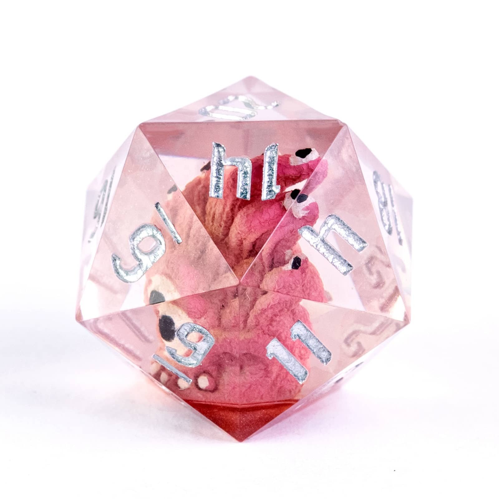 Udixi Polyhedral custom logo rpg dungeons and dragons resin sharp edge sides D20 dice Beholder