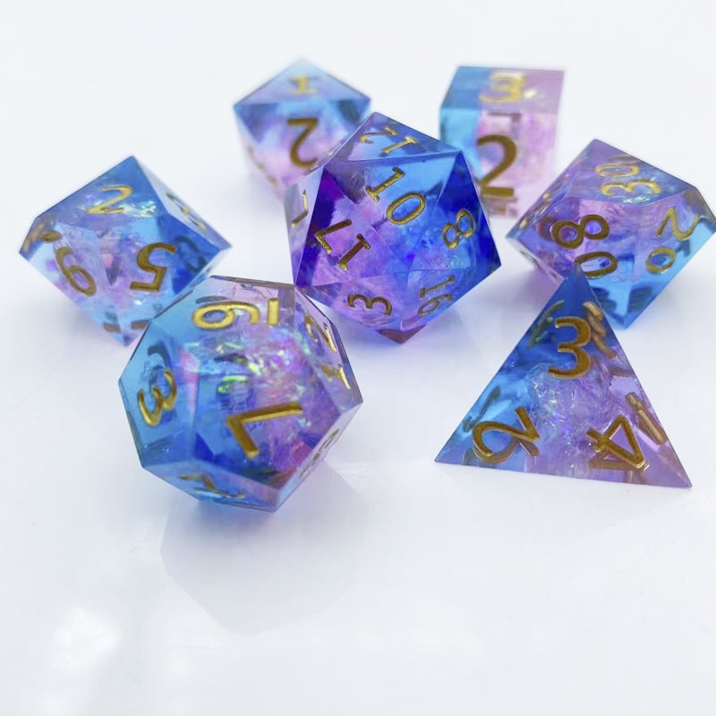 Sharp edge resin polyhedral numbers D6 D20 DND RPG Dungeons & Dragons board game dice can be customized