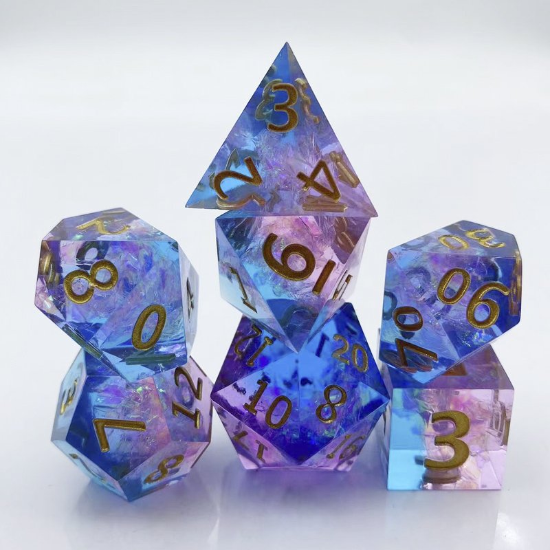 Sharp edge resin polyhedral numbers D6 D20 DND RPG Dungeons & Dragons board game dice can be customized