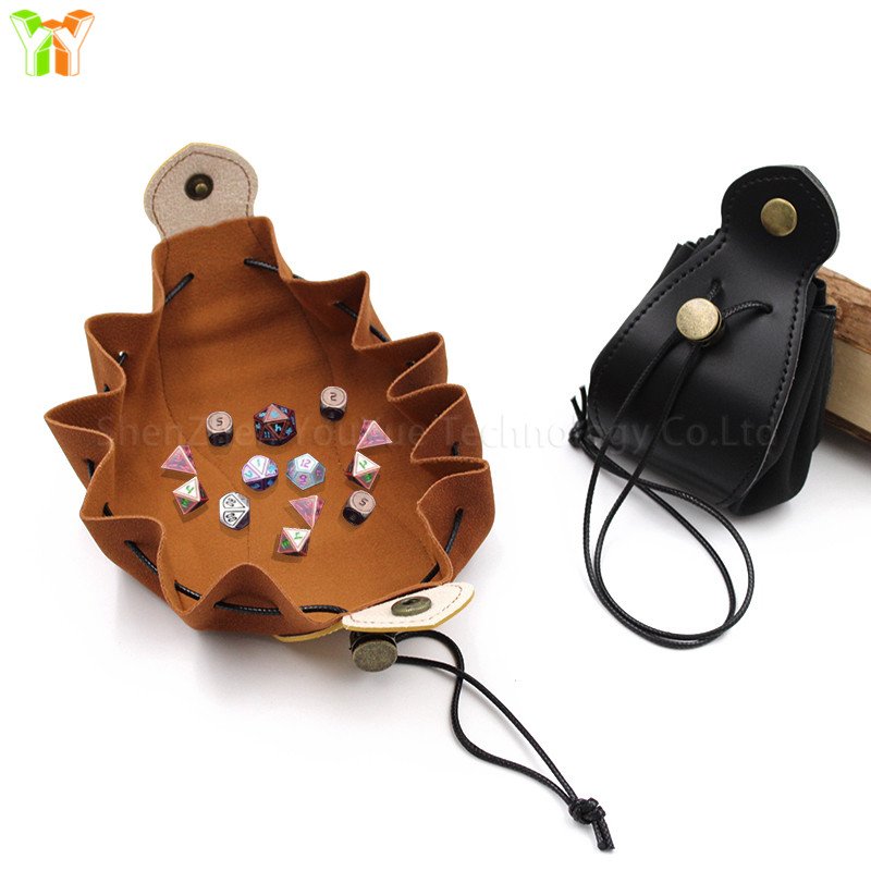 PU Leather Dice Bag Tray Designs Cute Drawstring Pouch Roleplaying Gift Ideas Coin Purse Dice Storage Bags Board Games Bag