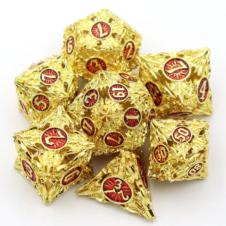 Custom Dnd Polyhedral Hollow Metal Dice Set Dungeons and Dragons Game Accessory Made from Copper with Metal Box Packaging