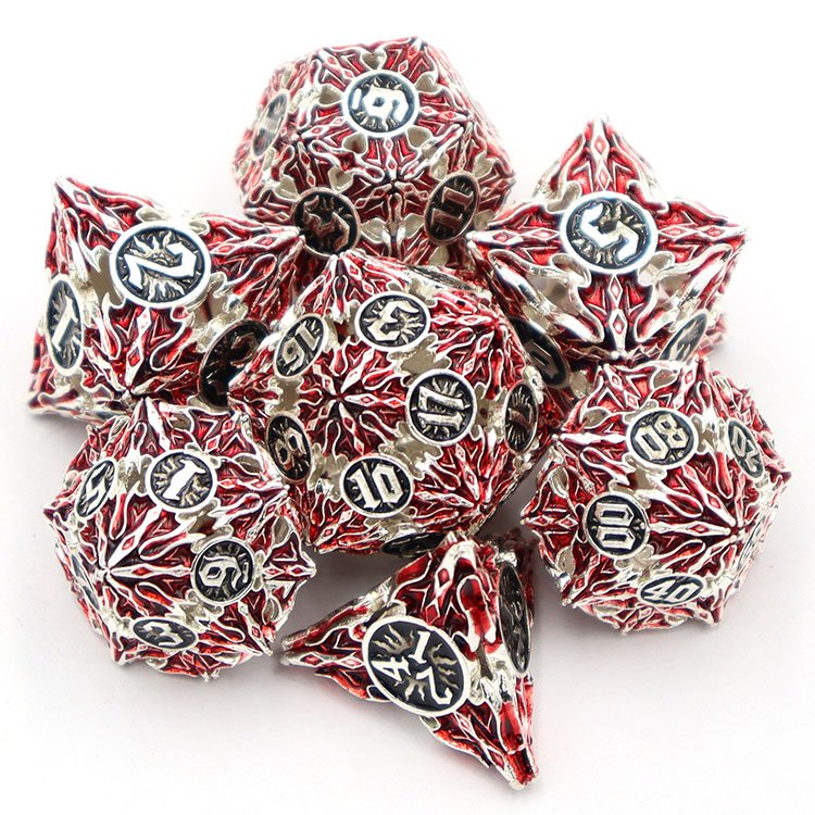 Custom Dnd Polyhedral Hollow Metal Dice Set Dungeons and Dragons Game Accessory Made from Copper with Metal Box Packaging