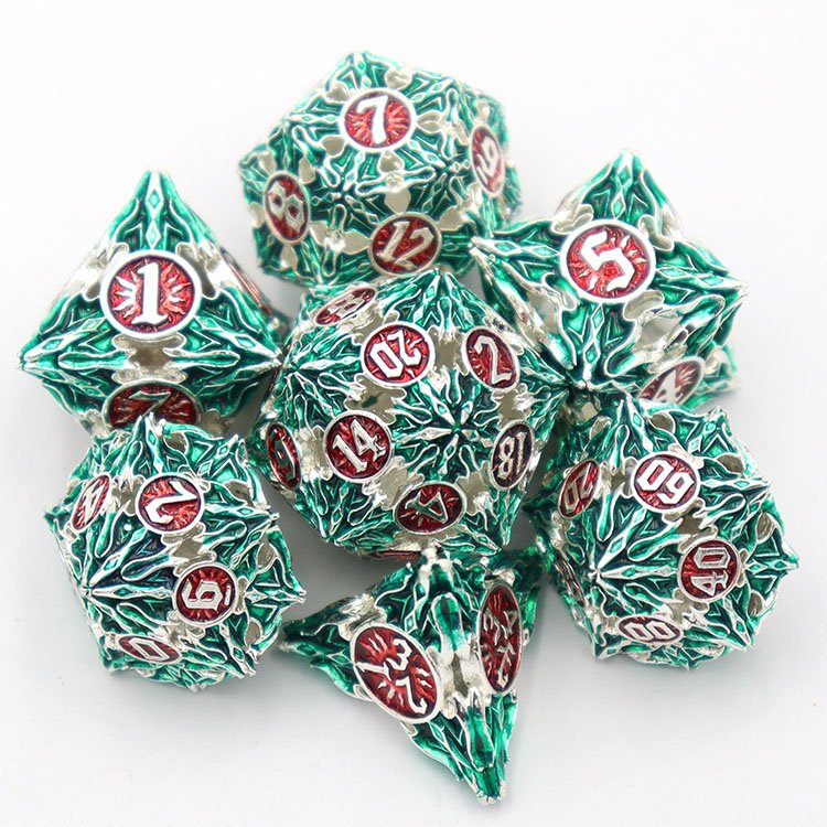 Custom Dnd Polyhedral Hollow Metal Dice Set Dungeons and Dragons Game Accessory Made from Copper with Metal Box Packaging