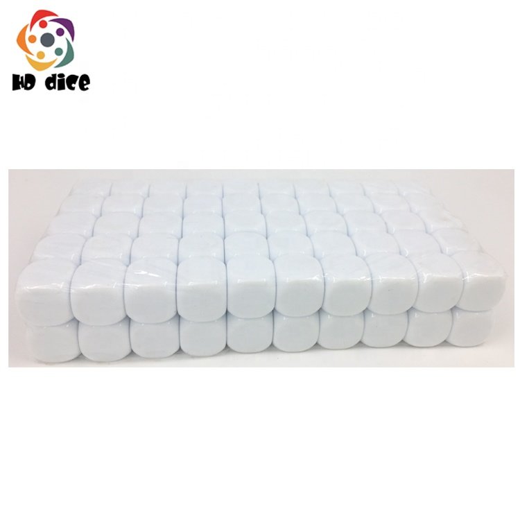 Factory direct Sale 16mm round corner blank red purple blue d6 dice for teaching painting printing
