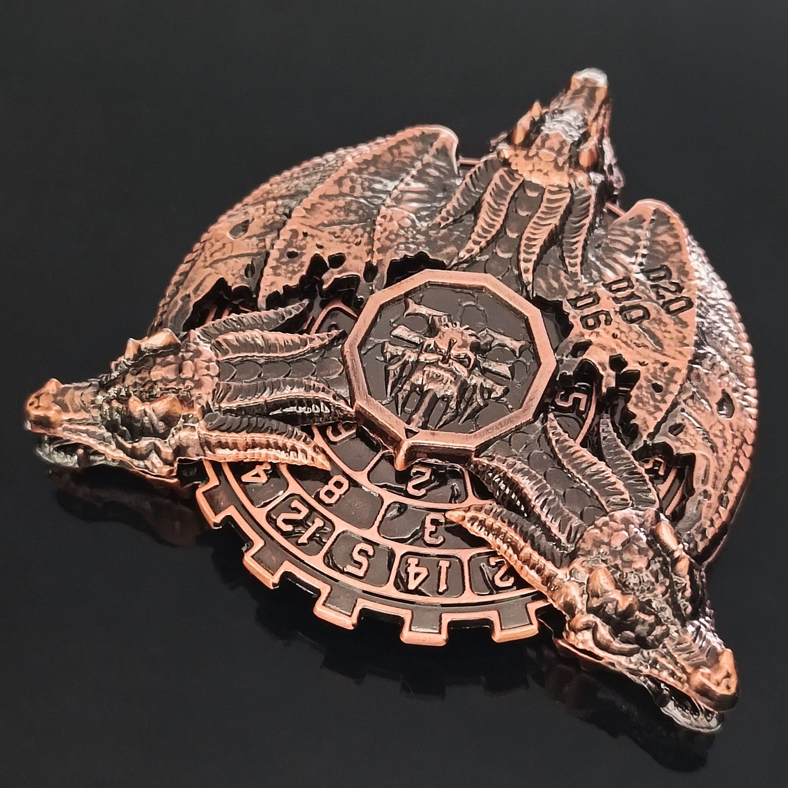 70MM Polyhedron Rolling Dragon Dice Spinner Board Game Holiday Gift dnd Metal Dice Spinner