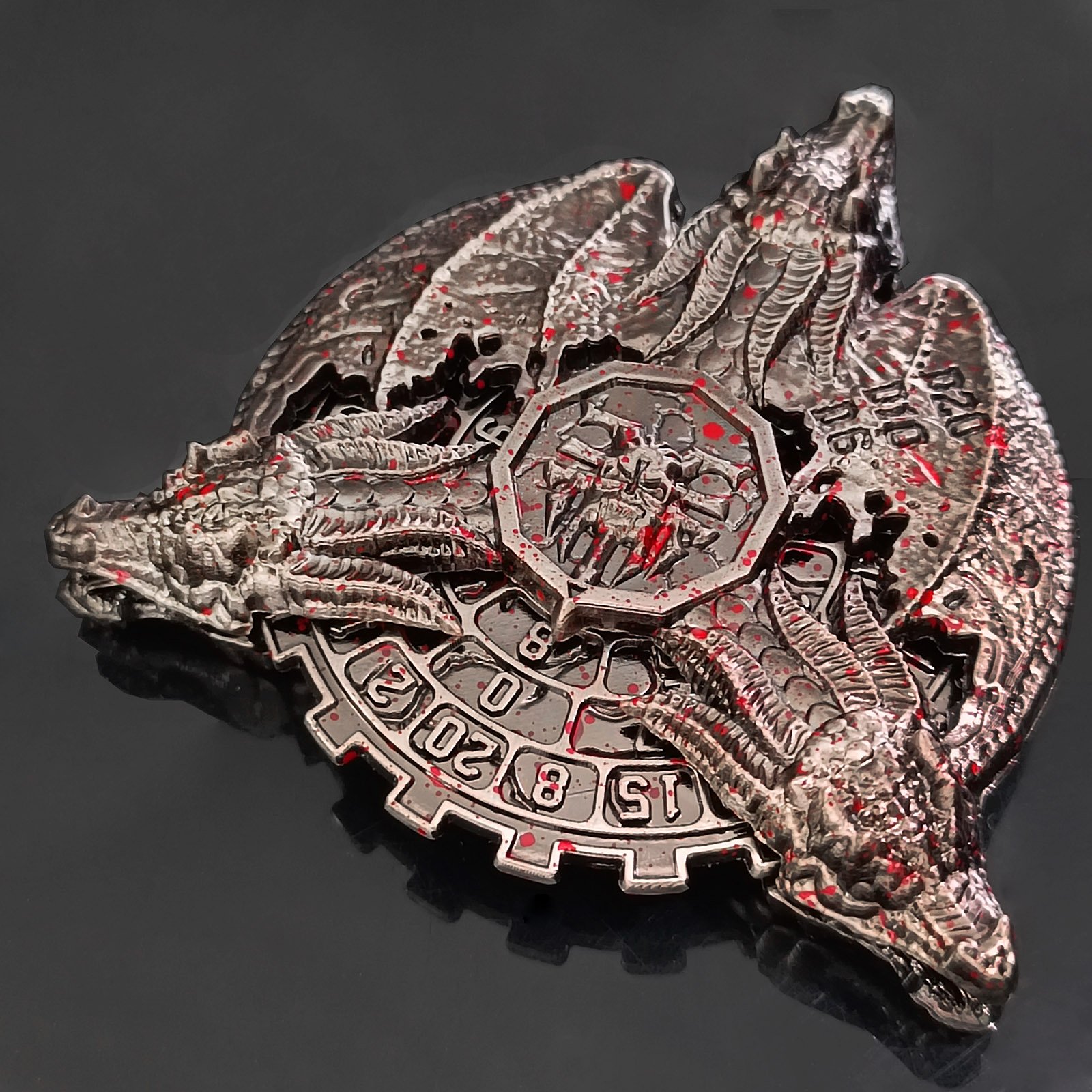 70MM Polyhedron Rolling Dragon Dice Spinner Board Game Holiday Gift dnd Metal Dice Spinner