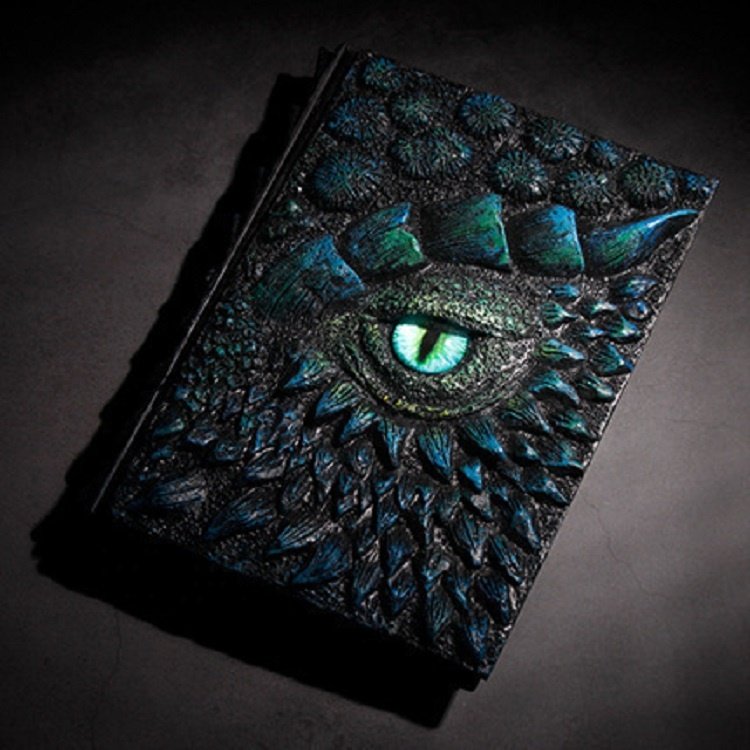 Premium Retro 3D Embossed Resin Dice Book Dragon Eye Book for DND Player