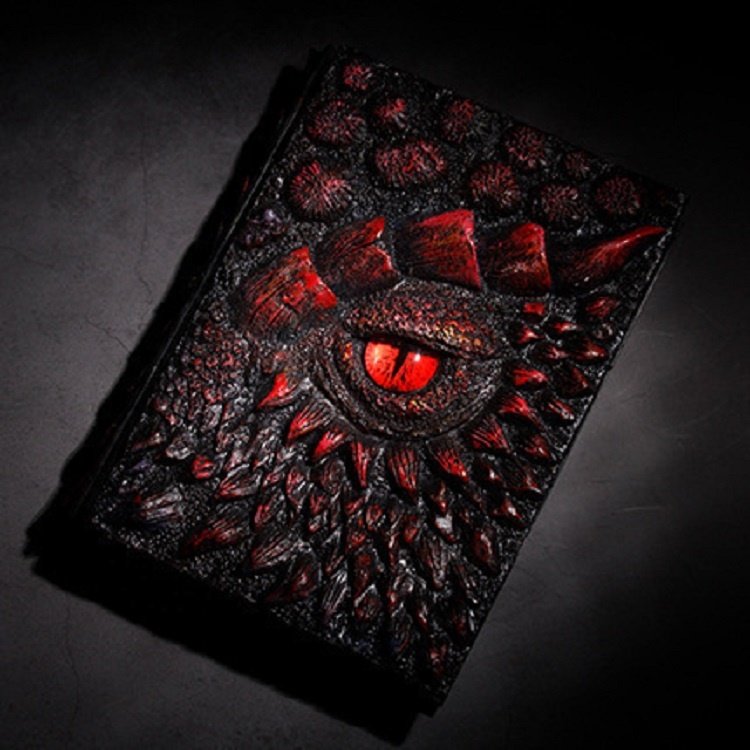 Premium Retro 3D Embossed Resin Dice Book Dragon Eye Book for DND Player