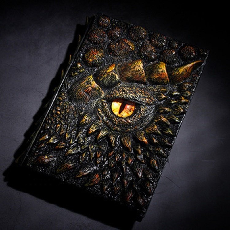 Premium Retro 3D Embossed Resin Dice Book Dragon Eye Book for DND Player