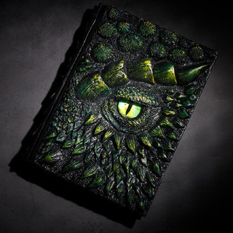 Premium Retro 3D Embossed Resin Dice Book Dragon Eye Book for DND Player