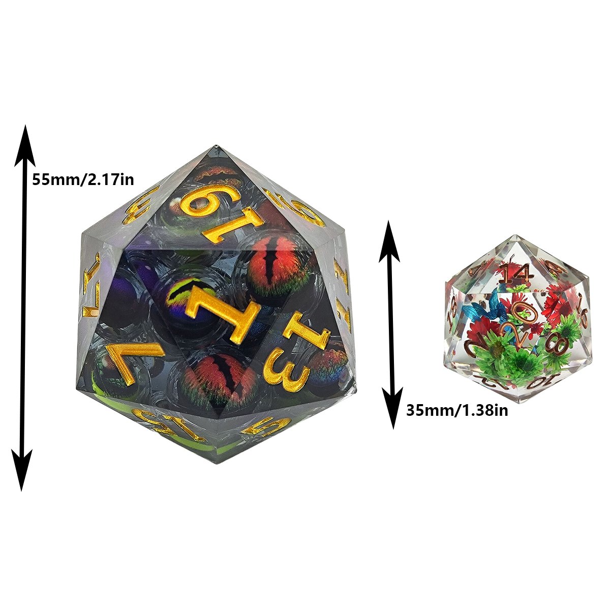 DND D20 TRPG board Game accessories 55MM resin Longan Dice 16MM giant quicksand single large size can be shaken
