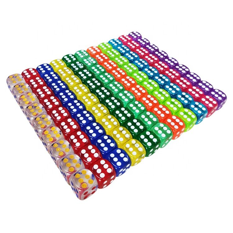 Chinese Professional Custom Various Colors d6 Dice Round Corner Acrylic Transparent Gambling Dice