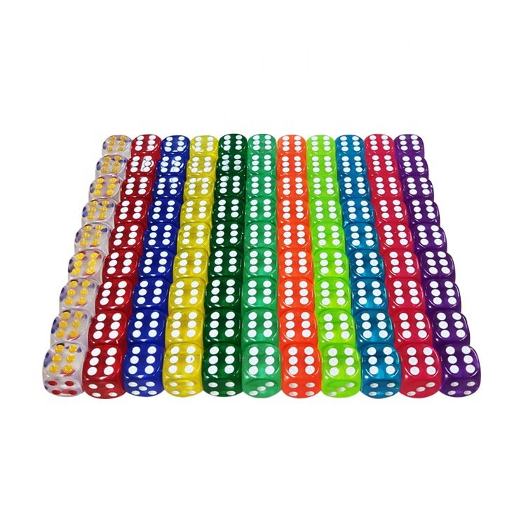 Chinese Professional Custom Various Colors d6 Dice Round Corner Acrylic Transparent Gambling Dice
