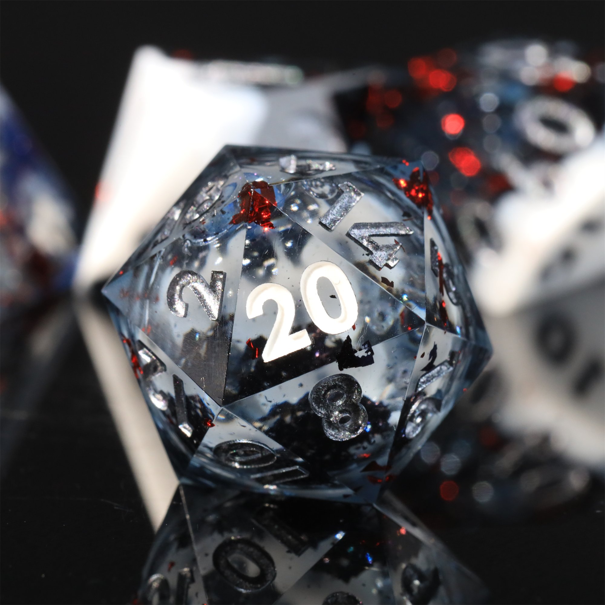 MINI PLANET Liquid Core Dice With Sharp Edges DND Dice Set 7pcs For TRPG Handmade Polyhedral Dice Set Custom and Wholesale DND