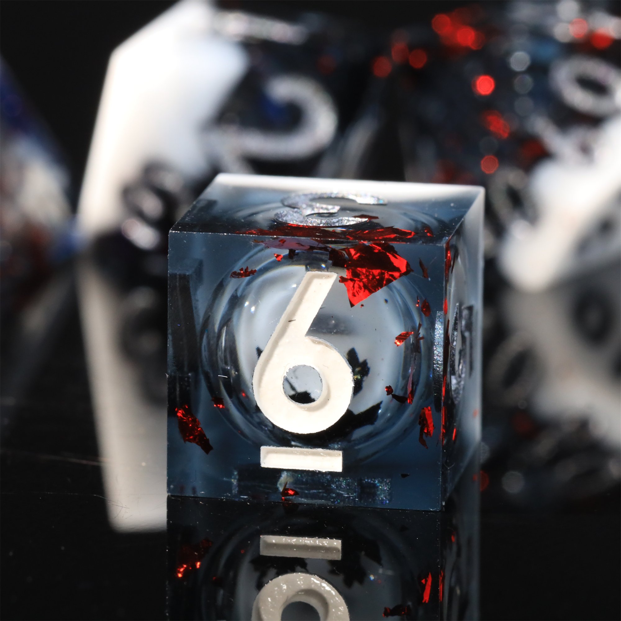 MINI PLANET Liquid Core Dice With Sharp Edges DND Dice Set 7pcs For TRPG Handmade Polyhedral Dice Set Custom and Wholesale DND
