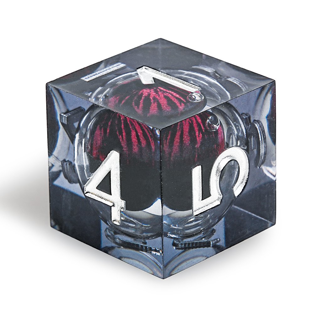 7Pcs Black & Silver Longan Dice Resin Polyhedral Dice For DND Role Games Playing Collection Set
