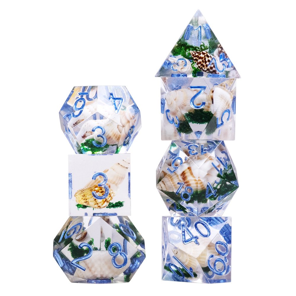 Liquid Core Dice set Board Game Dice Sharp Edge Polyhedron Resin Dice for D&D Dungeons & Dragons