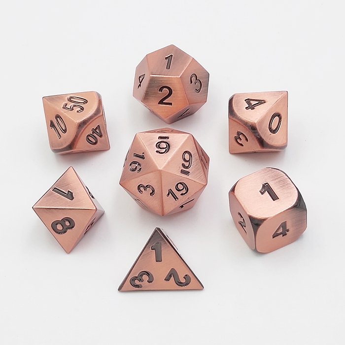 Custom metal dice D6 D20 D12 customer's logo dragon and dungeon playing dice set
