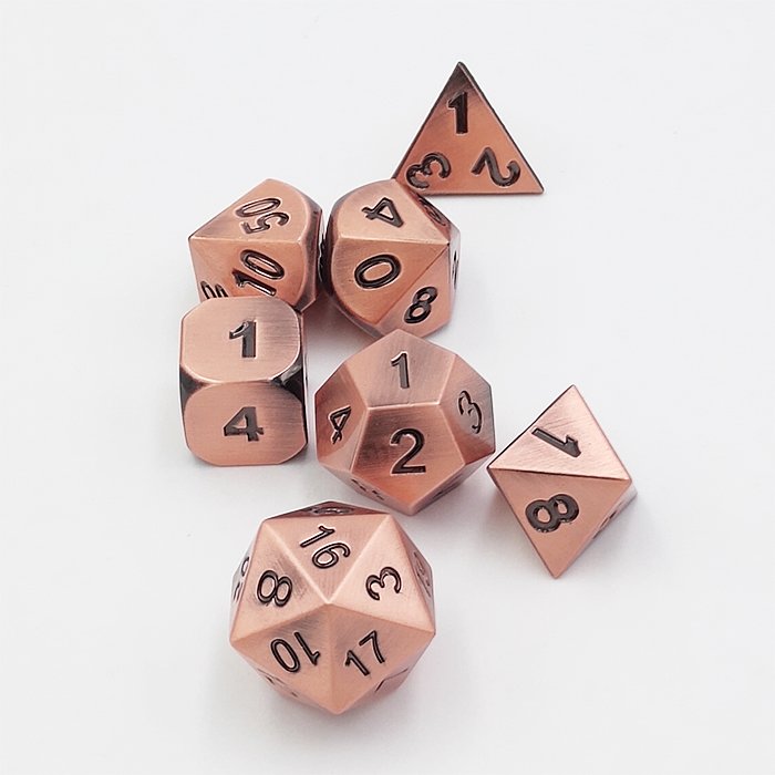 Custom metal dice D6 D20 D12 customer's logo dragon and dungeon playing dice set