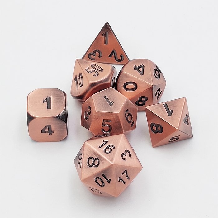 Custom metal dice D6 D20 D12 customer's logo dragon and dungeon playing dice set