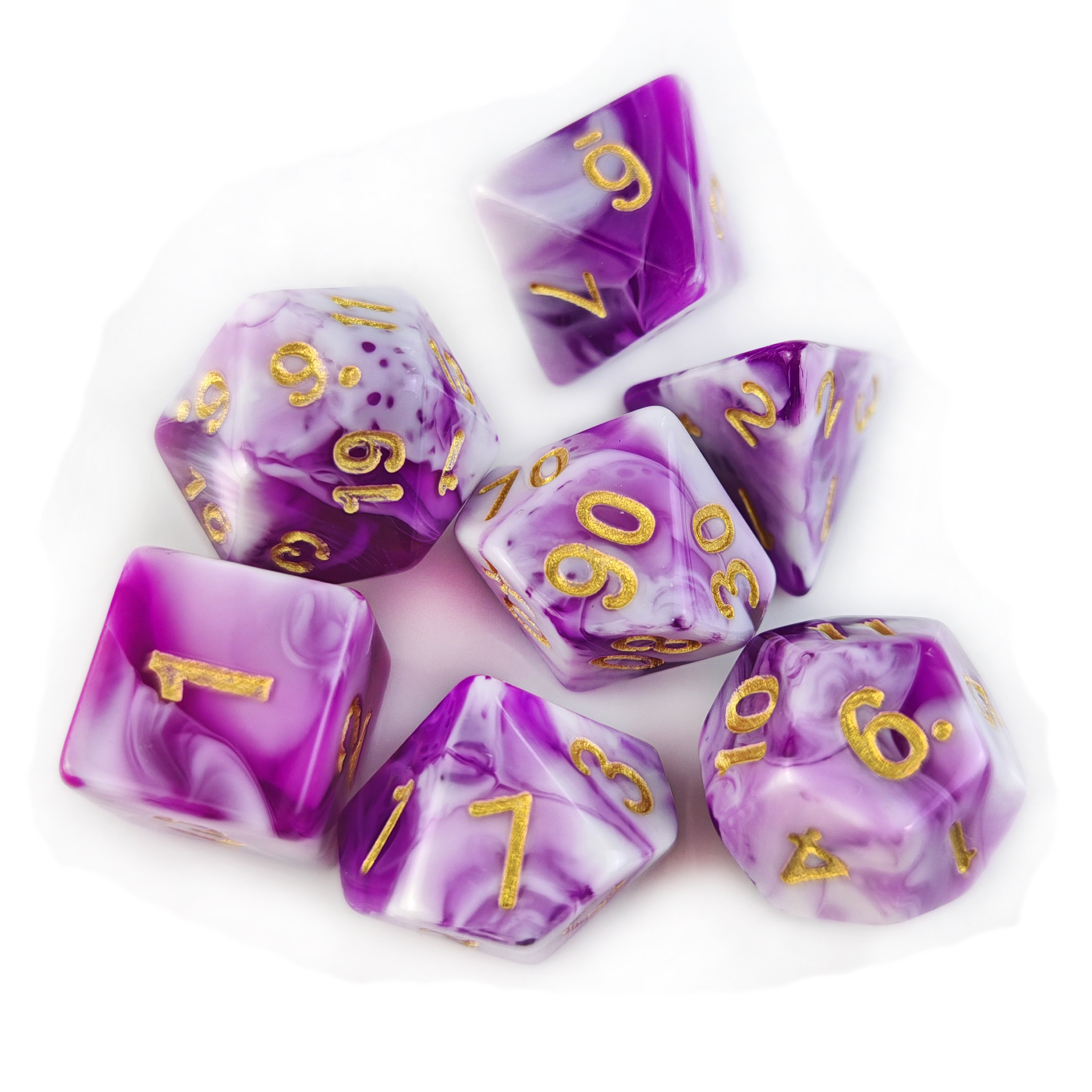 Custom DND Dice for RPG Board Game 7pcs Polyhedral D4 D6 D8 D10 D12 D20 Two Colors Acrylic Dice Set