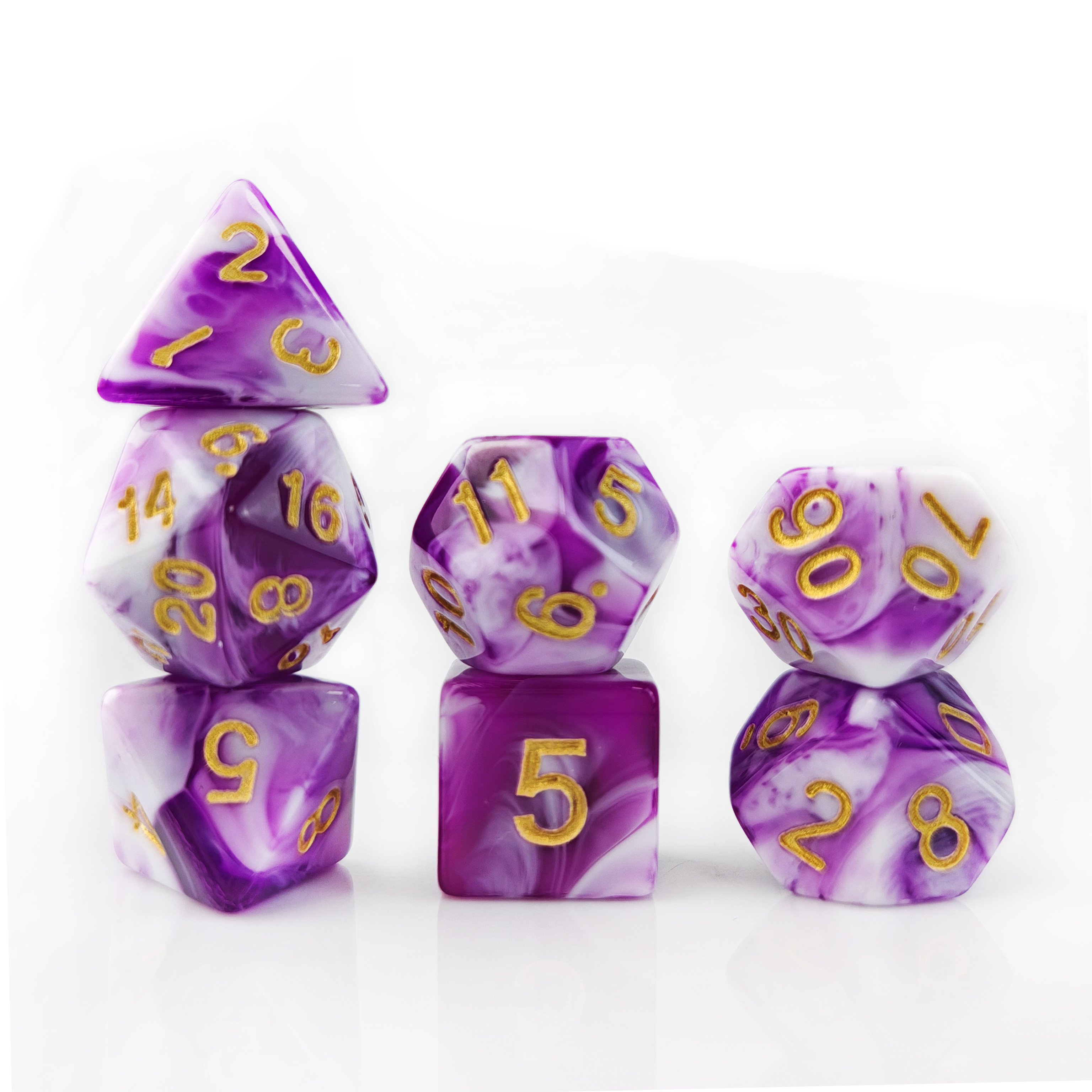 Custom DND Dice for RPG Board Game 7pcs Polyhedral D4 D6 D8 D10 D12 D20 Two Colors Acrylic Dice Set