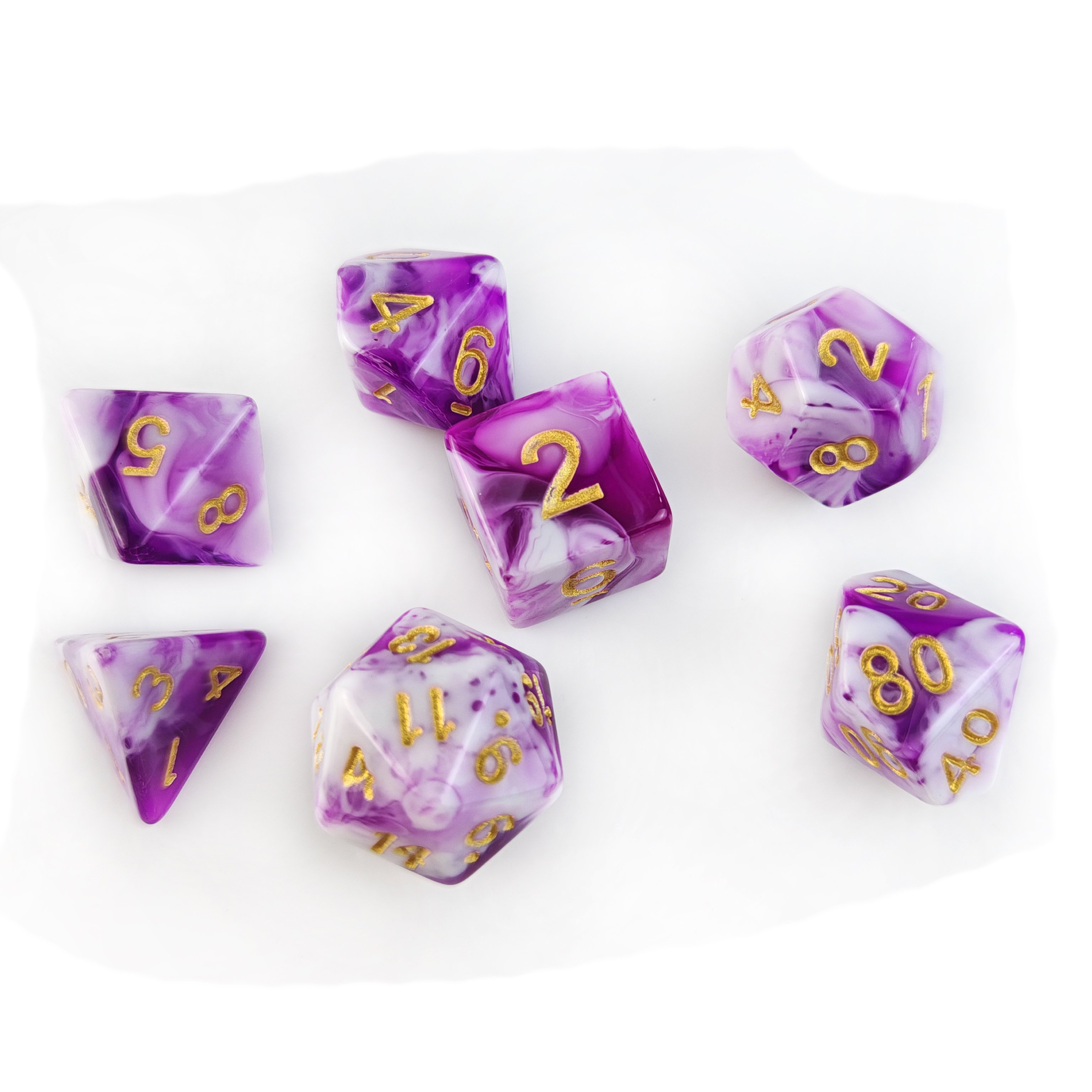 Custom DND Dice for RPG Board Game 7pcs Polyhedral D4 D6 D8 D10 D12 D20 Two Colors Acrylic Dice Set
