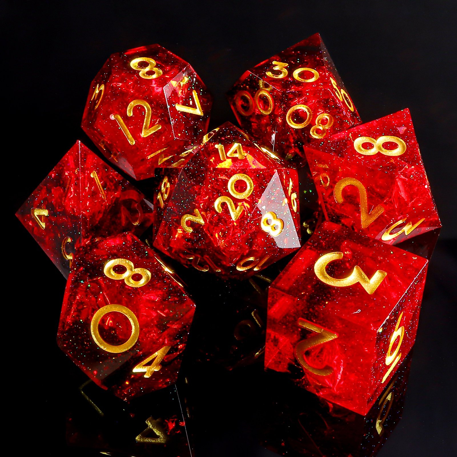 Dice Manufacturers 7 Pieces A Set Dice Sharps Edge Liquid Core Resin Dice Set