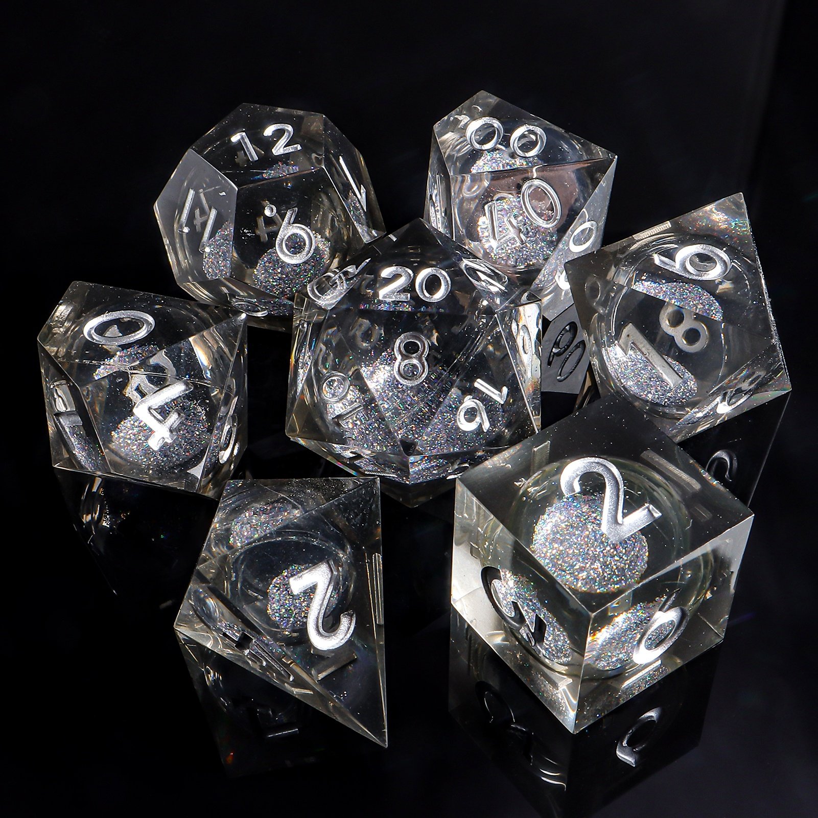 Dice Manufacturers 7 Pieces A Set Dice Sharps Edge Liquid Core Resin Dice Set