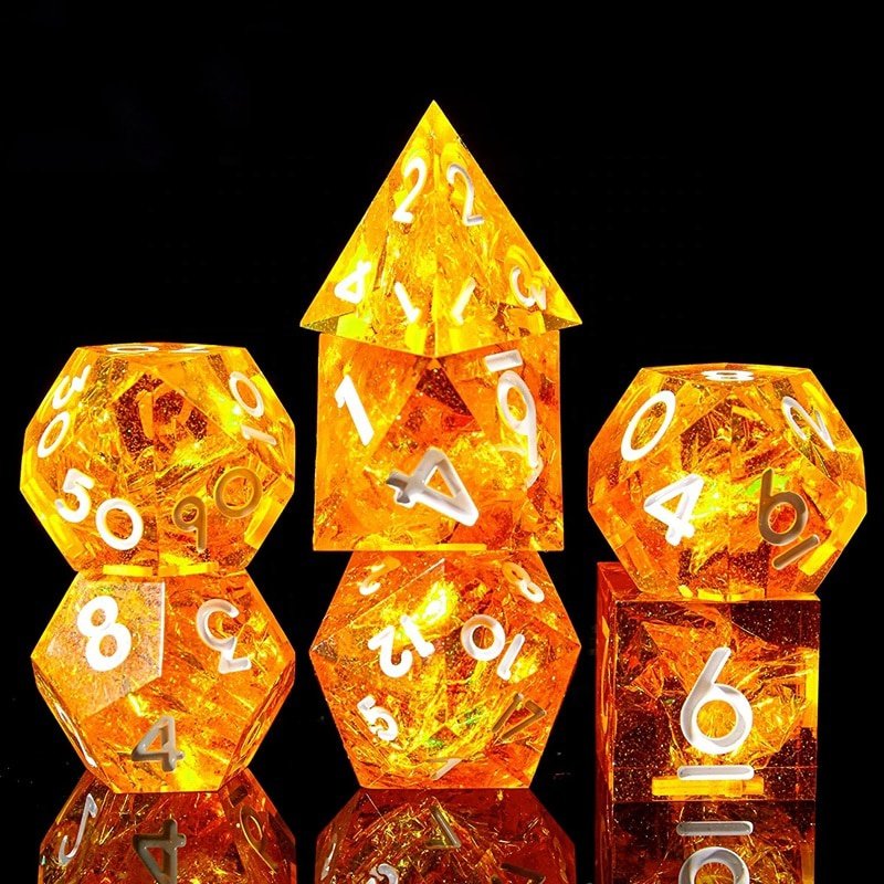Dice Manufacturers 7 Pieces A Set Dice Sharps Edge Liquid Core Resin Dice Set