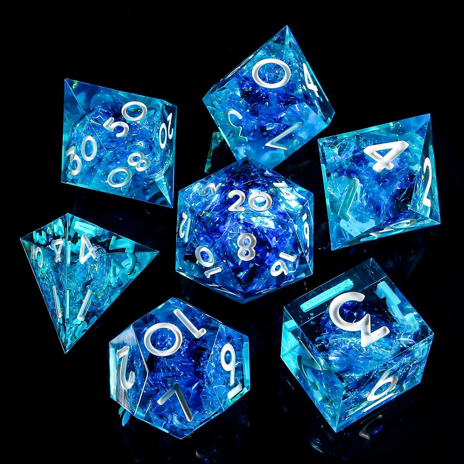Dice Manufacturers 7 Pieces A Set Dice Sharps Edge Liquid Core Resin Dice Set