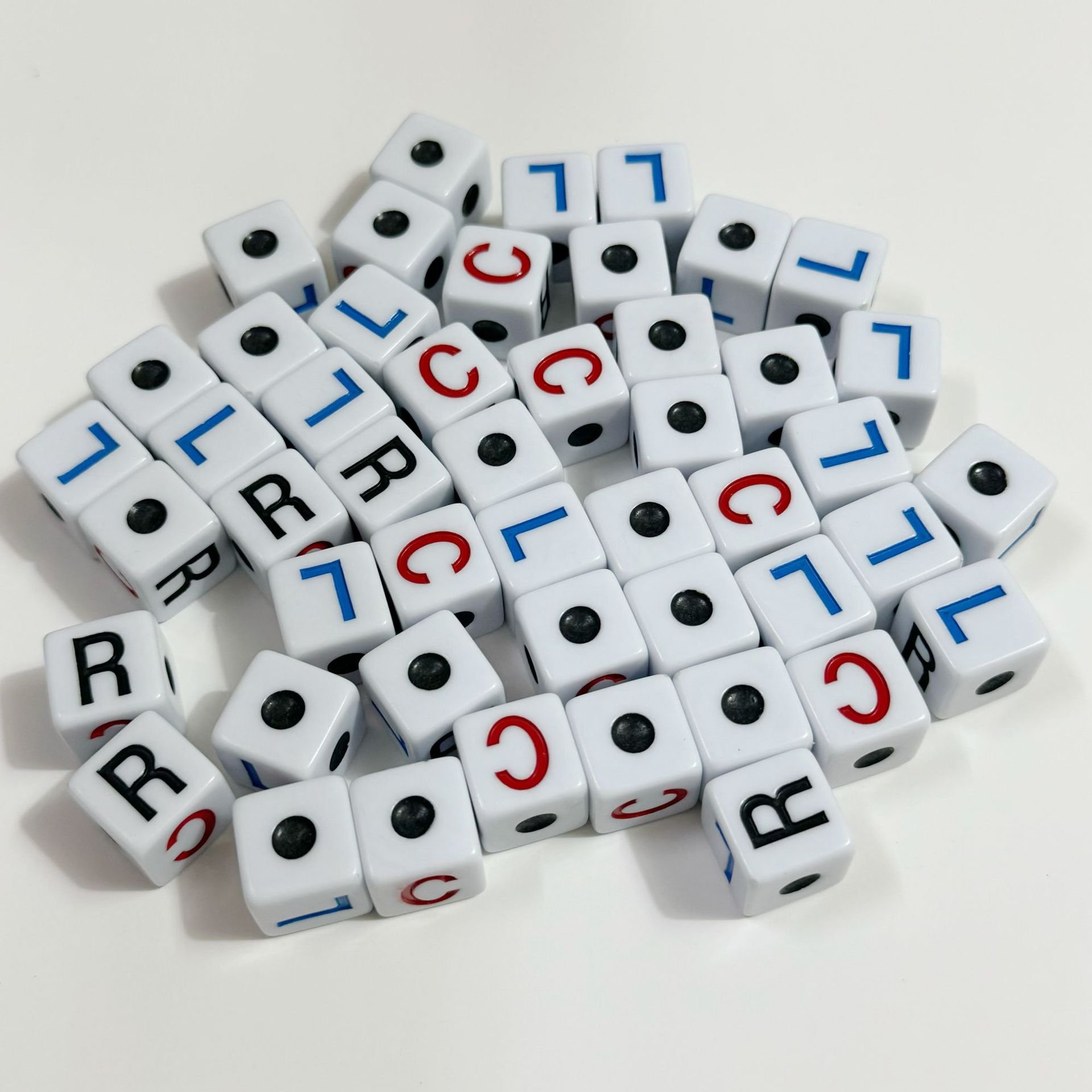 D6 Game Dice Lrc Left Center Right Board Game Accessories Acrylic Dice 16mm Cube Game Dice Party Entertainment Props