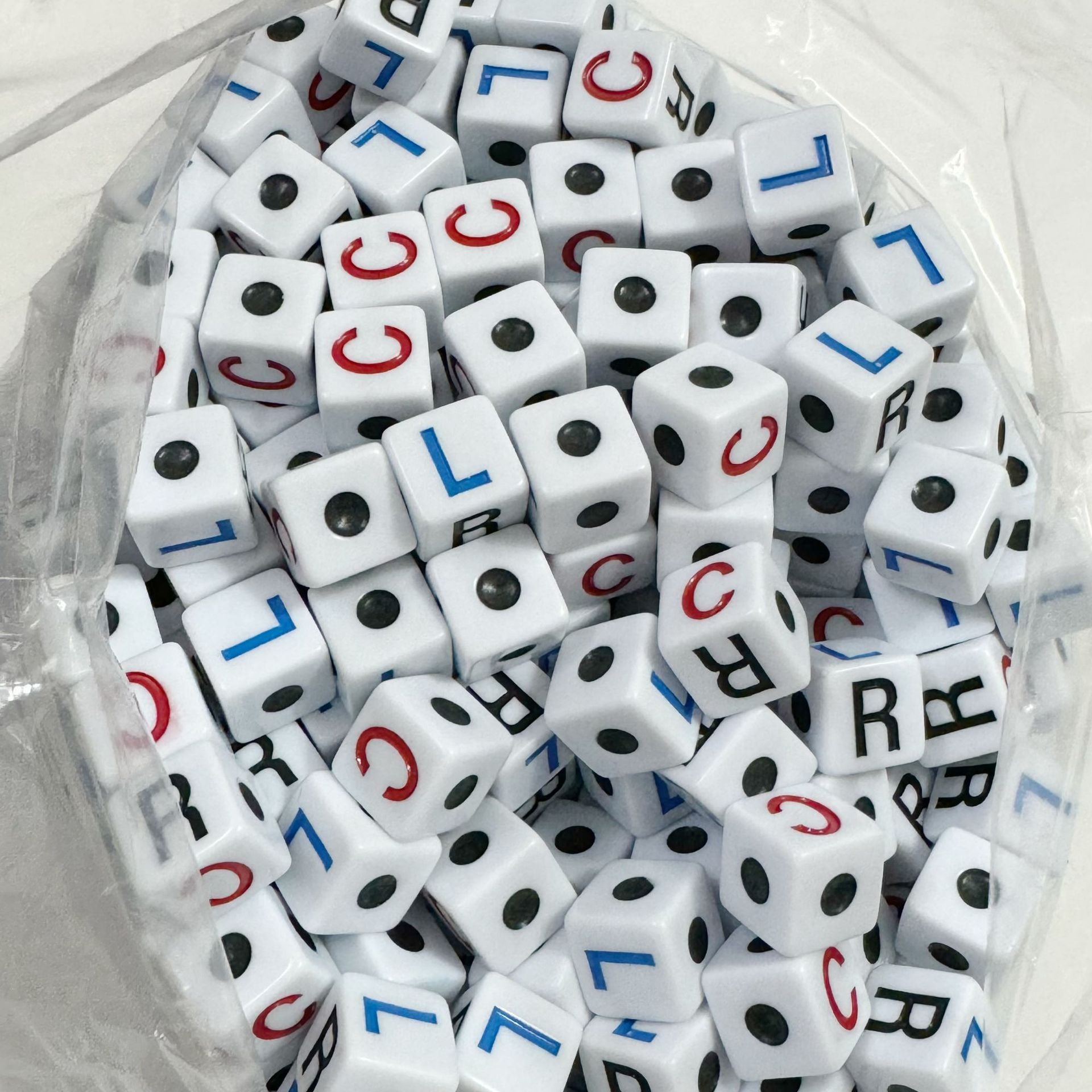D6 Game Dice Lrc Left Center Right Board Game Accessories Acrylic Dice 16mm Cube Game Dice Party Entertainment Props