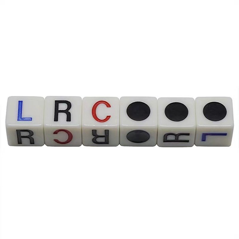 D6 Game Dice Lrc Left Center Right Board Game Accessories Acrylic Dice 16mm Cube Game Dice Party Entertainment Props