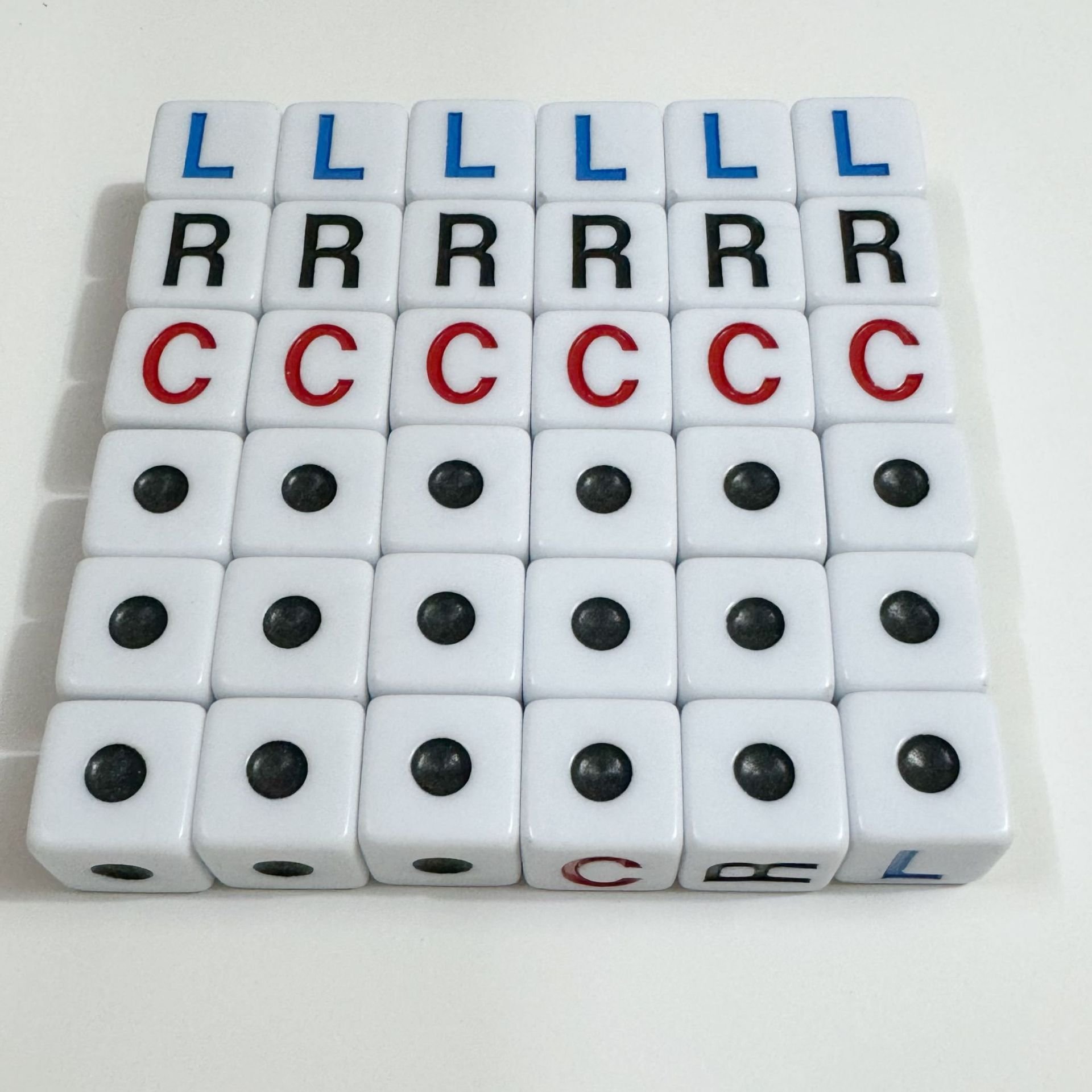 D6 Game Dice Lrc Left Center Right Board Game Accessories Acrylic Dice 16mm Cube Game Dice Party Entertainment Props