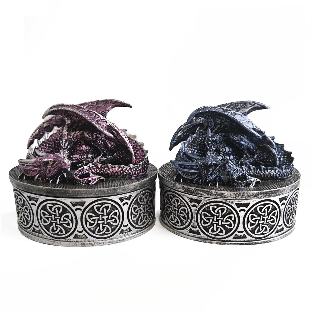Retro Dragon Lidded Resin Dice Case Treasure Trinket Box D&D RPG Dungeons and Dragons Dice Accessories Custom DND Dice Box
