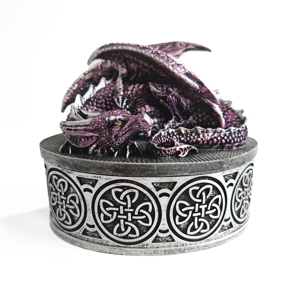 Retro Dragon Lidded Resin Dice Case Treasure Trinket Box D&D RPG Dungeons and Dragons Dice Accessories Custom DND Dice Box