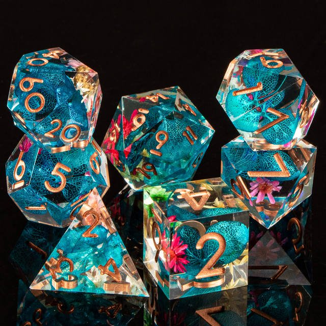 Sharp Edge Dice 7 resin flower dice set Dungeons & Dragons RPG role-playing board game dice can be customized