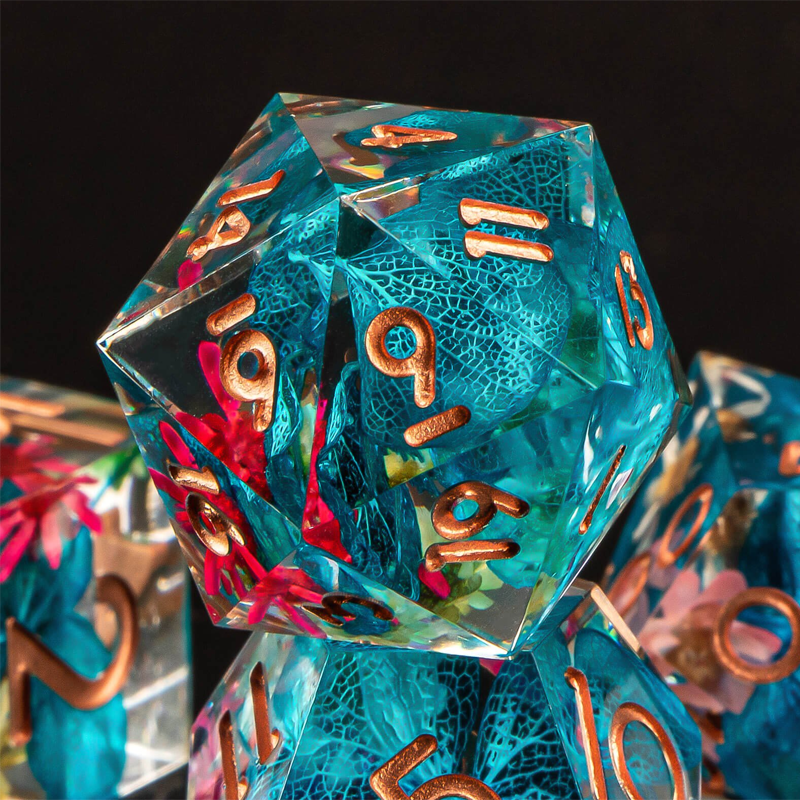 Sharp Edge Dice 7 resin flower dice set Dungeons & Dragons RPG role-playing board game dice can be customized