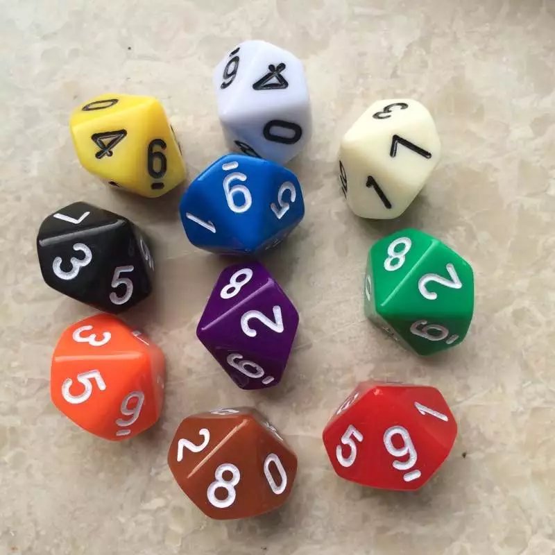 Two color Pearl transparent colorful dungeons and dragons 18mm rpg games custom D10 bulk Acrylic dnd dice