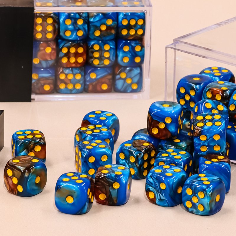 High quality 12mm pips dice of 36pcs with plastic box acrylic dice d6 mini dice