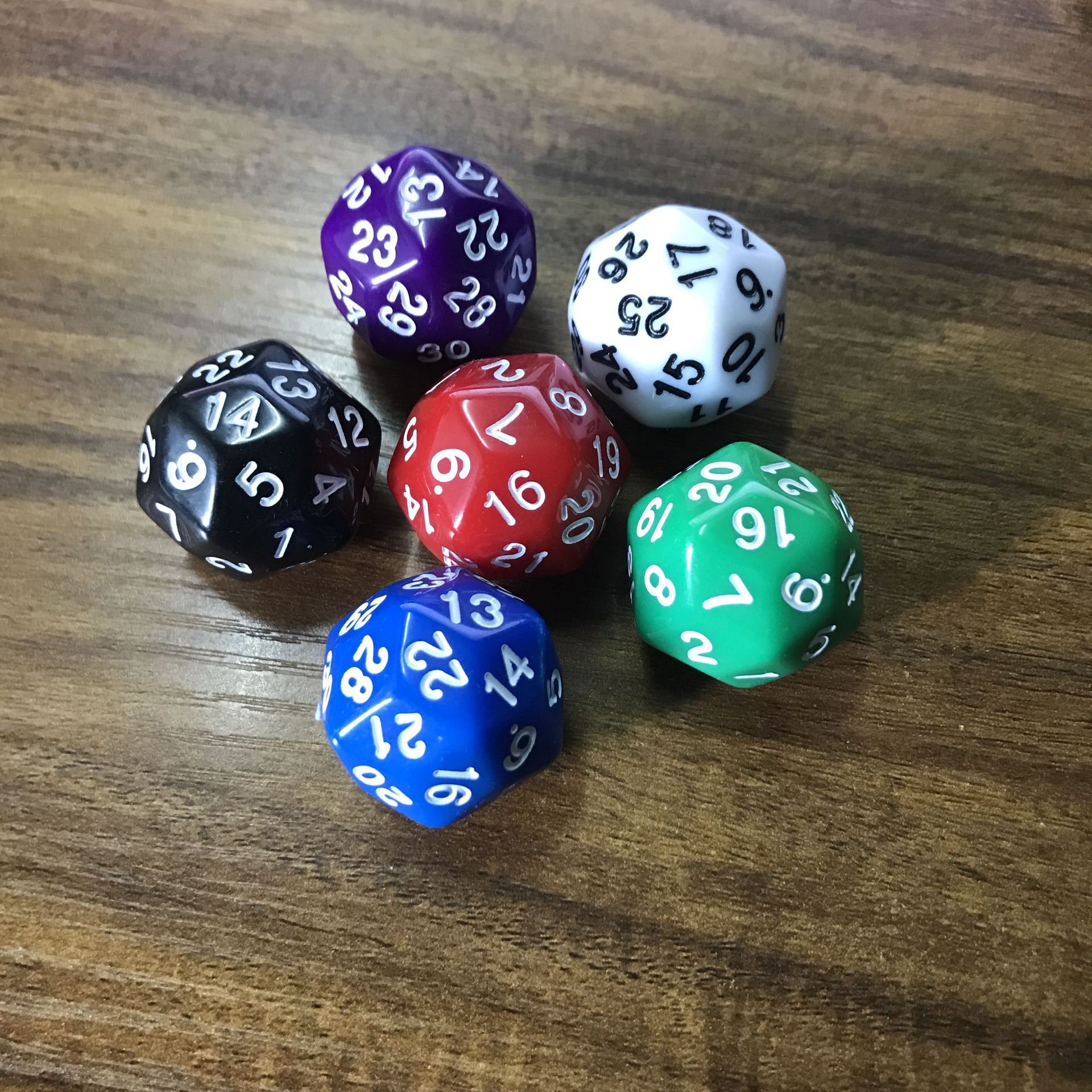Personalized 25mm D30 Polyhedral Custom Acrylic bulk counter custom 30 sided dice